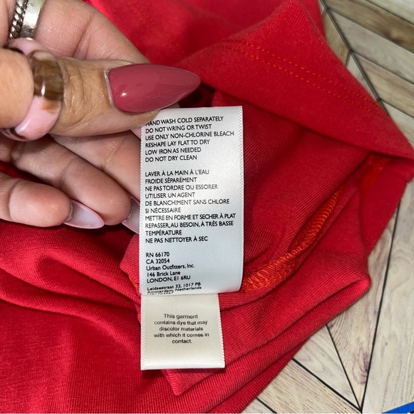 FREE PEOPLE BEACH Atlas Red Tshirt Midi Dress Maxi Short Sleeve Size LG New - Picture 3 of 8